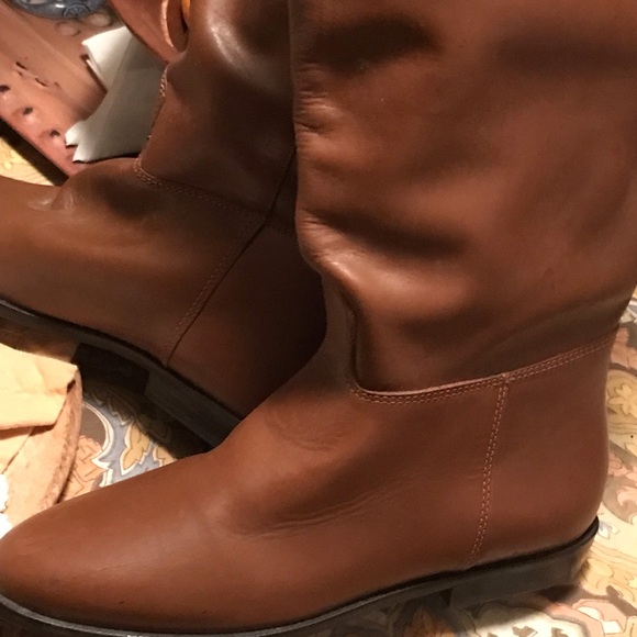 Brown Leather Knee-High NWOT Pull On Rider Classic Boot - Picture 6 of 12